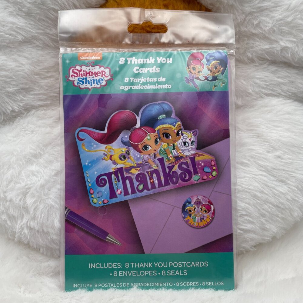 Nickelodeon Shimmer and Shine Birthday Party Thank You Cards SEALED (SKU: 268MI)